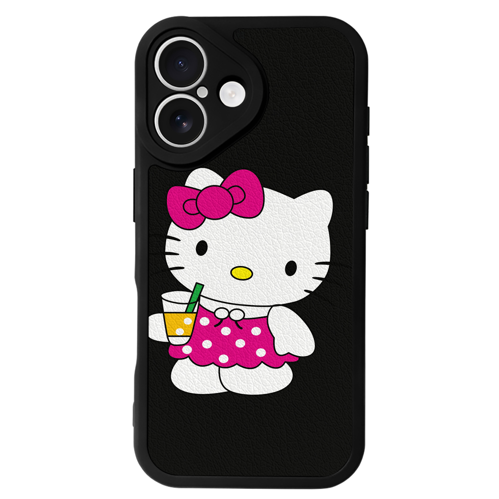 （画像用） Hello Kitty ハローキティ 【iPhone 16シリーズ対応】シリコンスマホケース（レザー調） 材質：シリコン